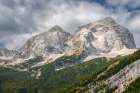 Slovenia, Triglav National Park. Landscape with forest and Julian Alps. Art Print